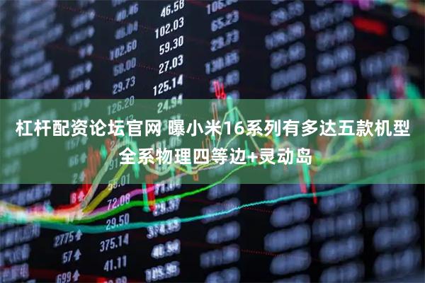 杠杆配资论坛官网 曝小米16系列有多达五款机型 全系物理四等边+灵动岛